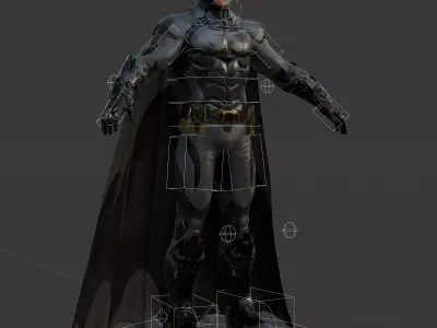 Batman 3D Model Arkham Knight Fully Rigged PBR FBX OBJ Blender Low-poly 3D model