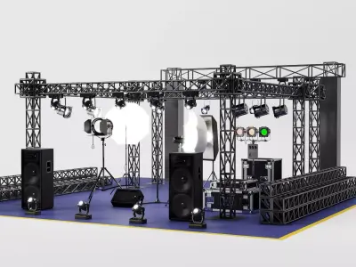 Photography Studio Lighting Rig Equipment Pack PBR Game Ready Low-poly 3D model