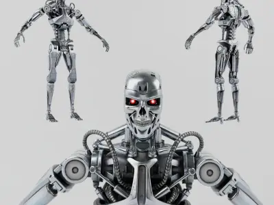 T-800 Endoskeleton Terminator Rigged Low-poly 3D model