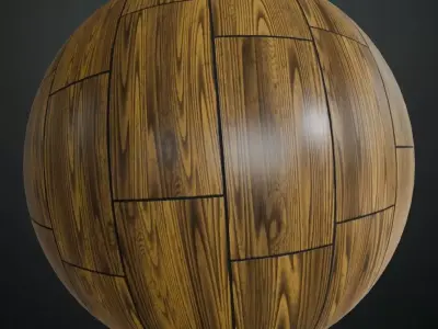 Polished Dark Oak Wood Planks PBR Seamless Texture