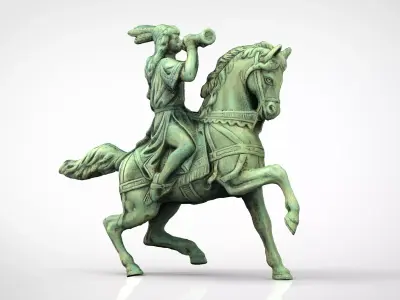 EQUESTRIAN STATUE Low-poly 3D model
