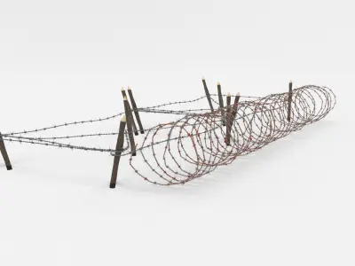 Barb Wire Obstacle 3D model