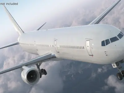  Boeing 767 400 with Cabin and Doors Rigged for Cinema 4D 