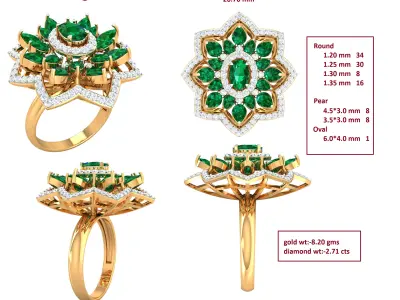 Diamond Ring for Women 3D print model 17