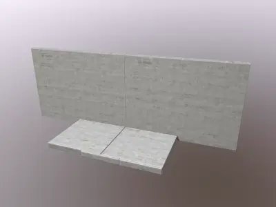 Modular 3D Concrete Environment Kit Low-poly 3D model