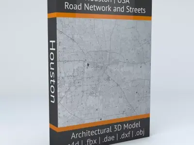 Houston Road Network and Streets 3D model