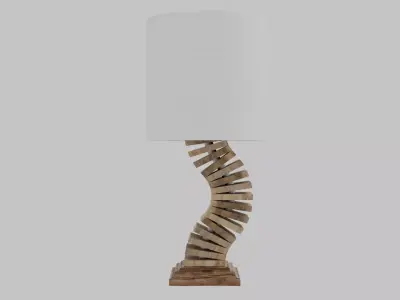 Expanded Wood Abstract Table Lamp Low-poly 3D model
