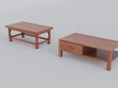Coffee table Low-poly 3D model 12