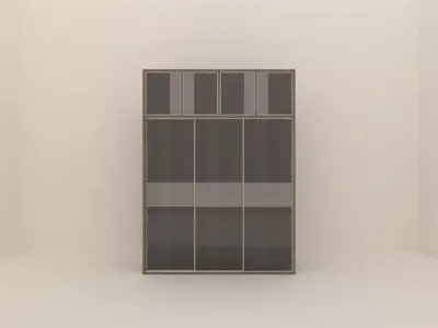 Wardorbe 2 wardrobe with glass doors Free 3D model