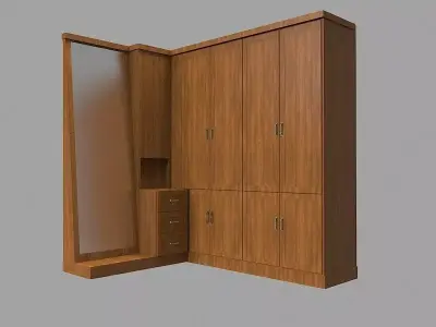 Wardrobe with doors and drawers Free 3D model purchase