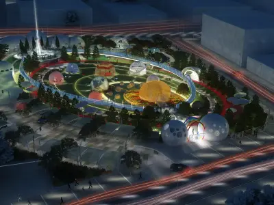 Planetary Garden at night 3D model