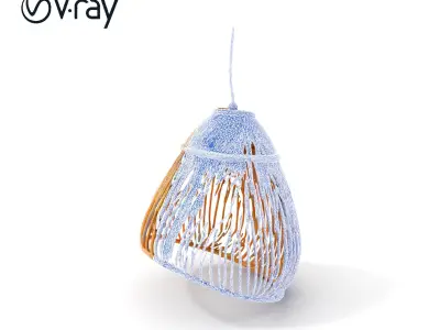 Natural Rattan Pendant Light Model Pack Low-poly 3D model