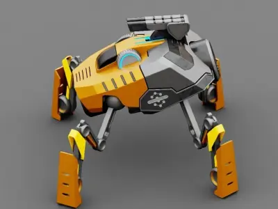 Combat Droid rigged 3D model get