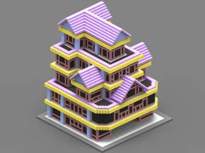 House Voxel - 24 Low-poly 3D model