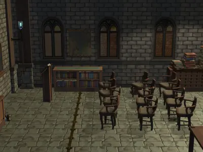 Dungeon Set Wizard Laboratory Low-poly 3D model