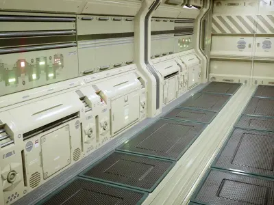 Modular Sci Fi Corridor Low-poly 3D model