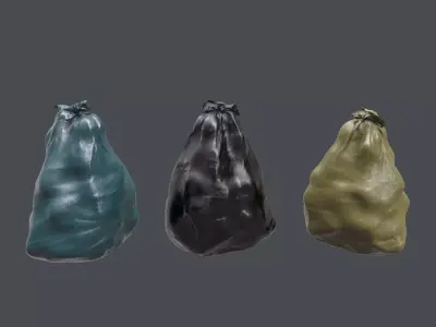 Trash Bag Low-poly 3D model