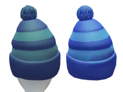 Cartoon High Poly Subdivision Knitted Hat Low-poly 3D model