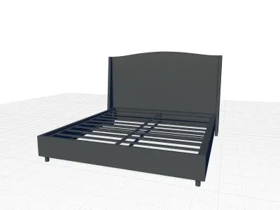 Ambrosine Upholstered Low Profile Standard Bed 3D model