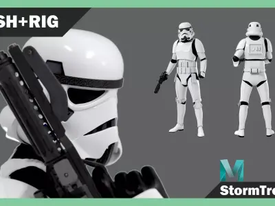 StormTrooper Rigged Textured Model  3D model