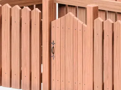 Stylized Wood Fence 3D model