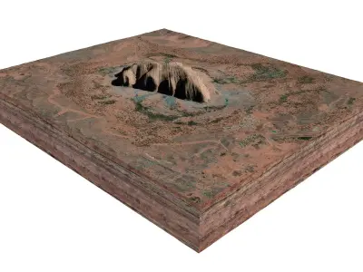 Ayers Rock Uluru Mountains Australia 3D model