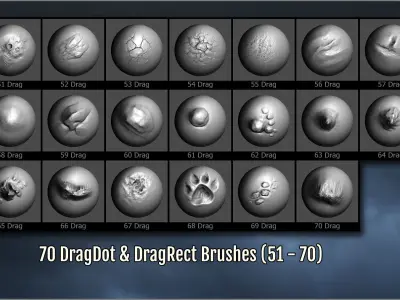 Terrain And Ground Maker 280 ZBrush Brushes 3D model