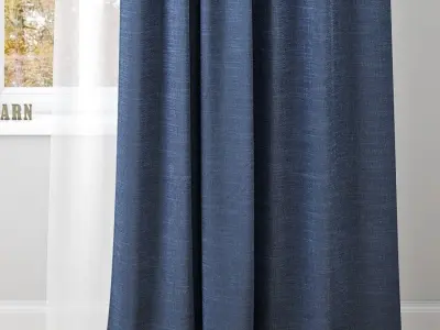 EMERY LINEN COTTON DRAPE-Pottery Barn 3D model