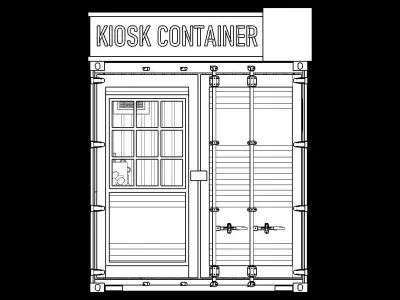 10ft Kiosk Container Modification 3D model