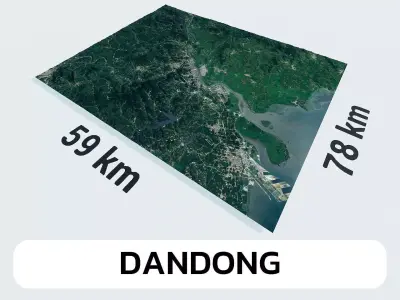 Dandong China City Landscape 3D Model 3D model