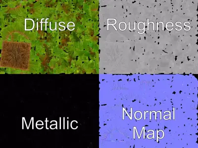 Lush Green Grass model pack Low-poly 3D model