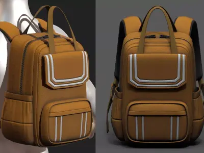 Backpack Camping bag baggage  Low-poly 3D model