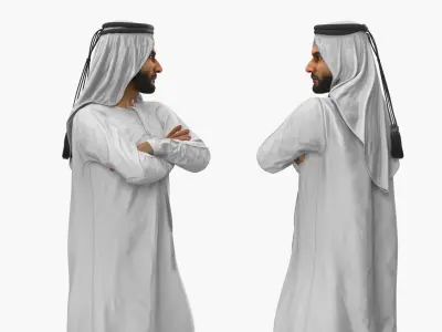  Middle Eastern Man Arms Crossed White 