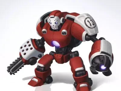 scifi robot game ready  to run on minds 3D model