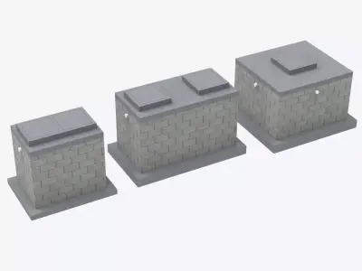 Parametric Concrete Septic Tank Soak Pit and Grease Trap 3D model