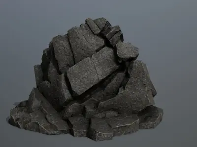 Mountain rock Low-poly 3D model