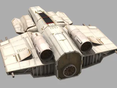 Deep Space Fighter Low-poly 3D model