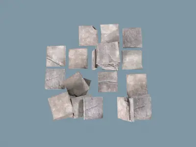 Old Ground Tiles Low-poly 3D model