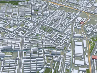 Jixi Heilongjiang China 30km Low-poly 3D model