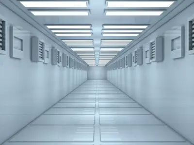 Sci Fi Corridor Low-poly 3D model 7