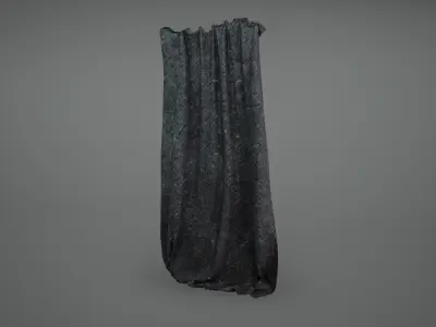 Cyberpunk Cloths Fabric Curtain Low Poly  Game Ready Low-poly 3D model