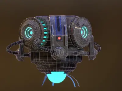 Sci-Fi Gravity Generator Animated Low-poly 3D model