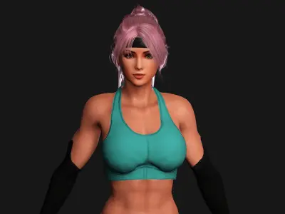AAA 3D MUSCULAR BARBIE STREET STYLE-REALISTIC GAME CHARACTER Low-poly 3D model