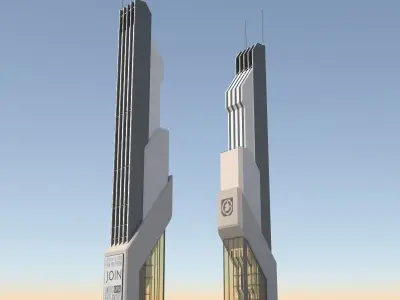 Futuristic Sci-Fi Skyscraper 06 3D model