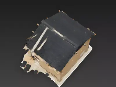 Ruined Chinese Rural Farmhouse 3D Model Low-poly 3D model