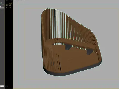 Wooden Privacy Pods for Relaxation in Public Spaces 3D model