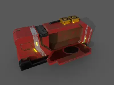 Futuristic container - openable Low-poly 3D model