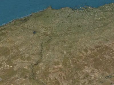 Casablanca - Topography Terrain Low-poly 3D model