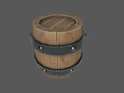 Stylized Medieval Market Tent and Food Crates Low-poly 3D model