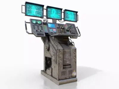 Scifi Industrial Computer Low-poly 3D model